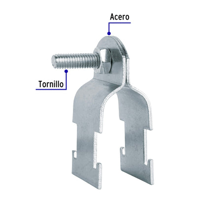 Abrazadera para unicanal, 3/4', Volteck PU-3/4A 47489 MM1