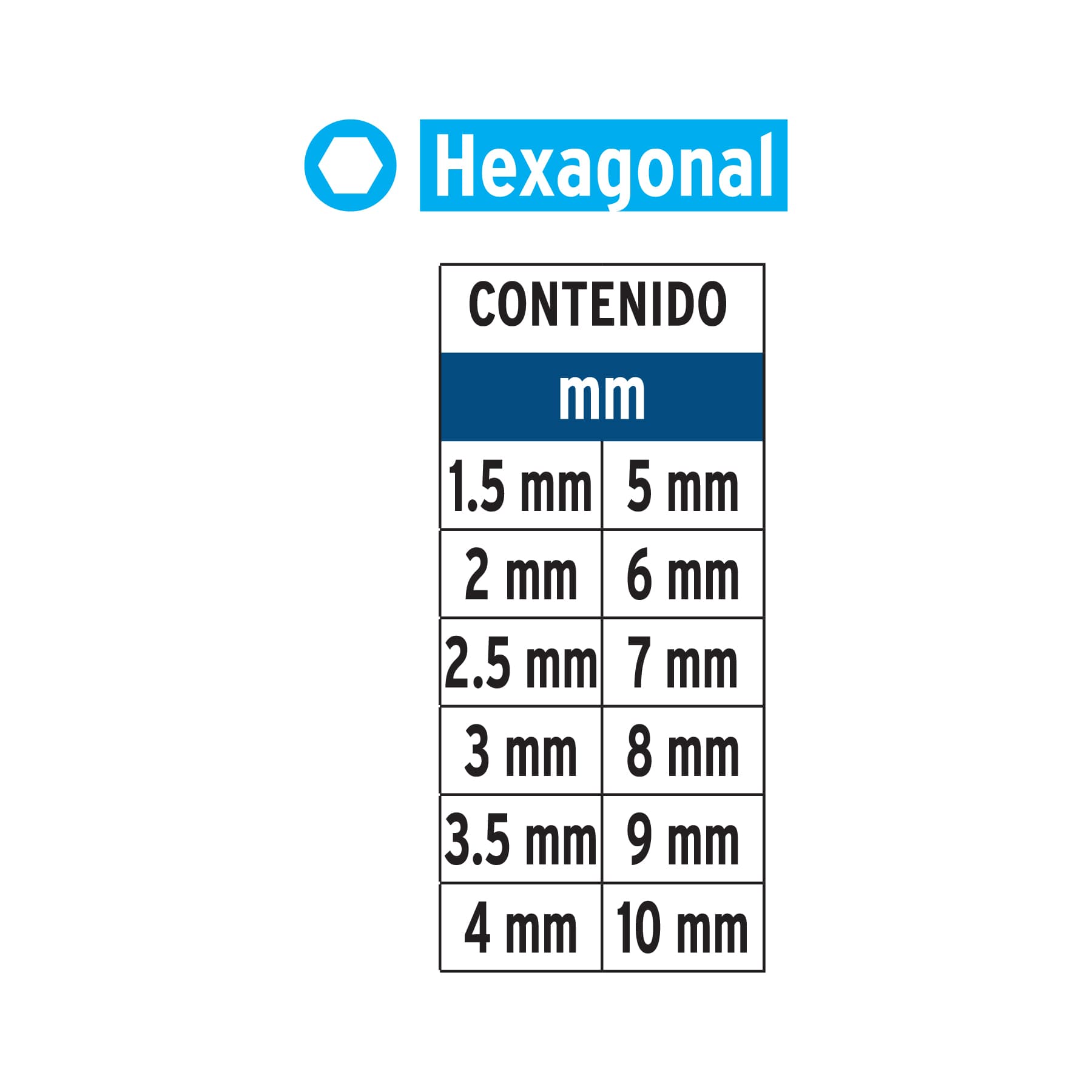 Juego de 12 puntas hexagonales mm largo 2', Expert PUDE-12H2M 101679 MM00