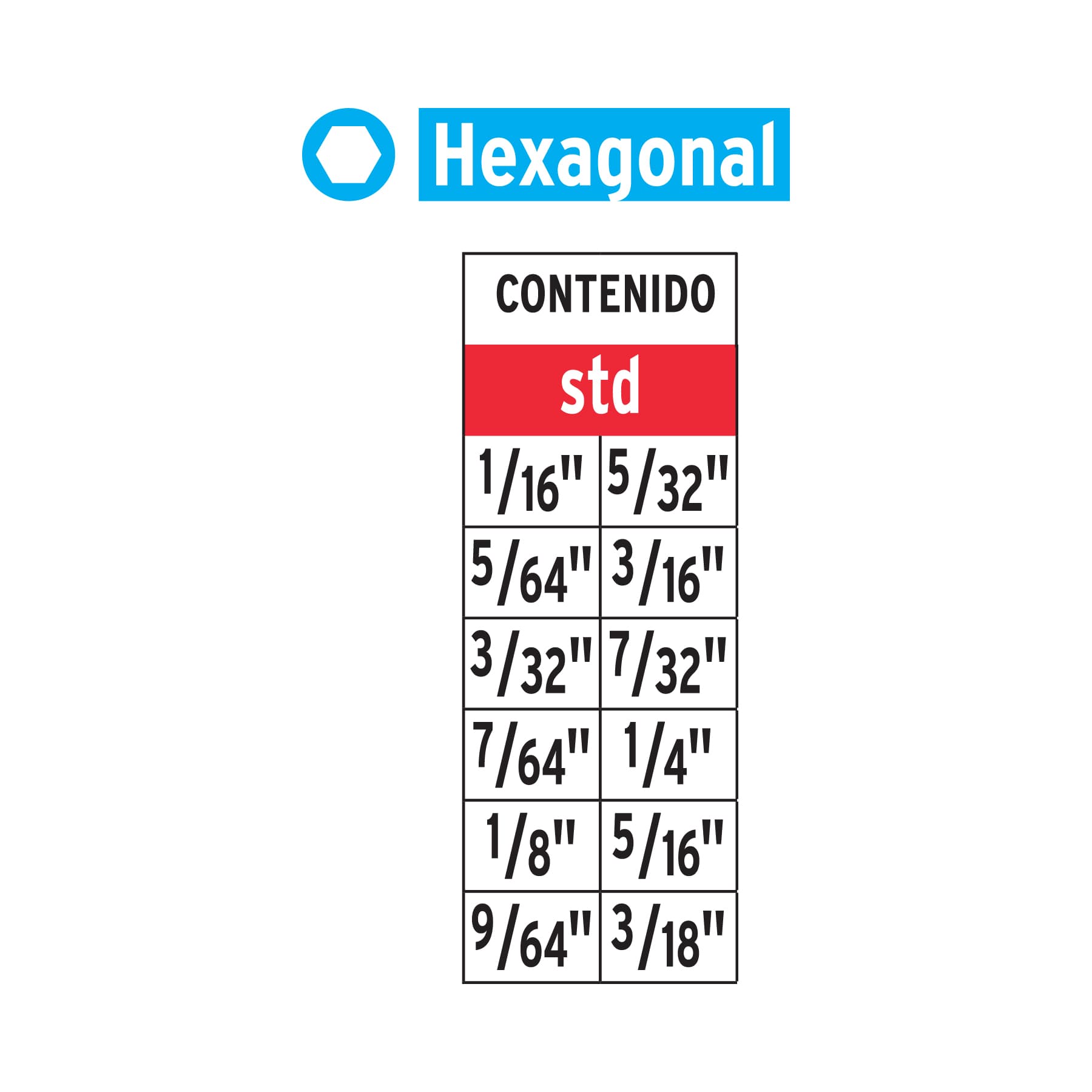 Juego de 12 puntas hexagonales std largo 2', Expert PUDE-12H2P 101710 MM00