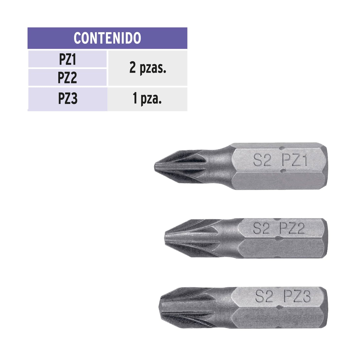 Estuche con 5 puntas pozidriv combinadas largo 1', Expert PUDE-2001 17798 MM00