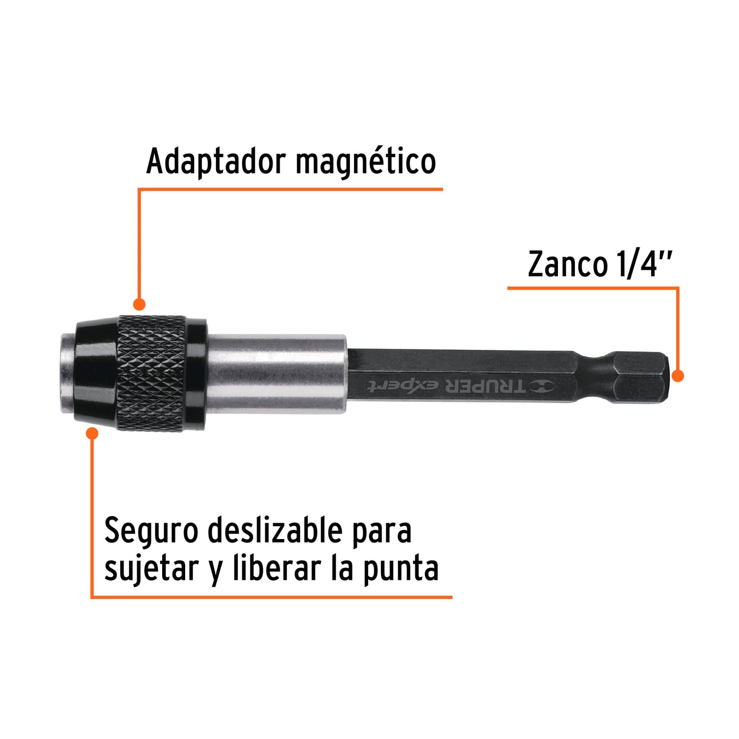 Adaptador de 125 mm magnético para puntas, Expert PUDE-90125 101964 MM00