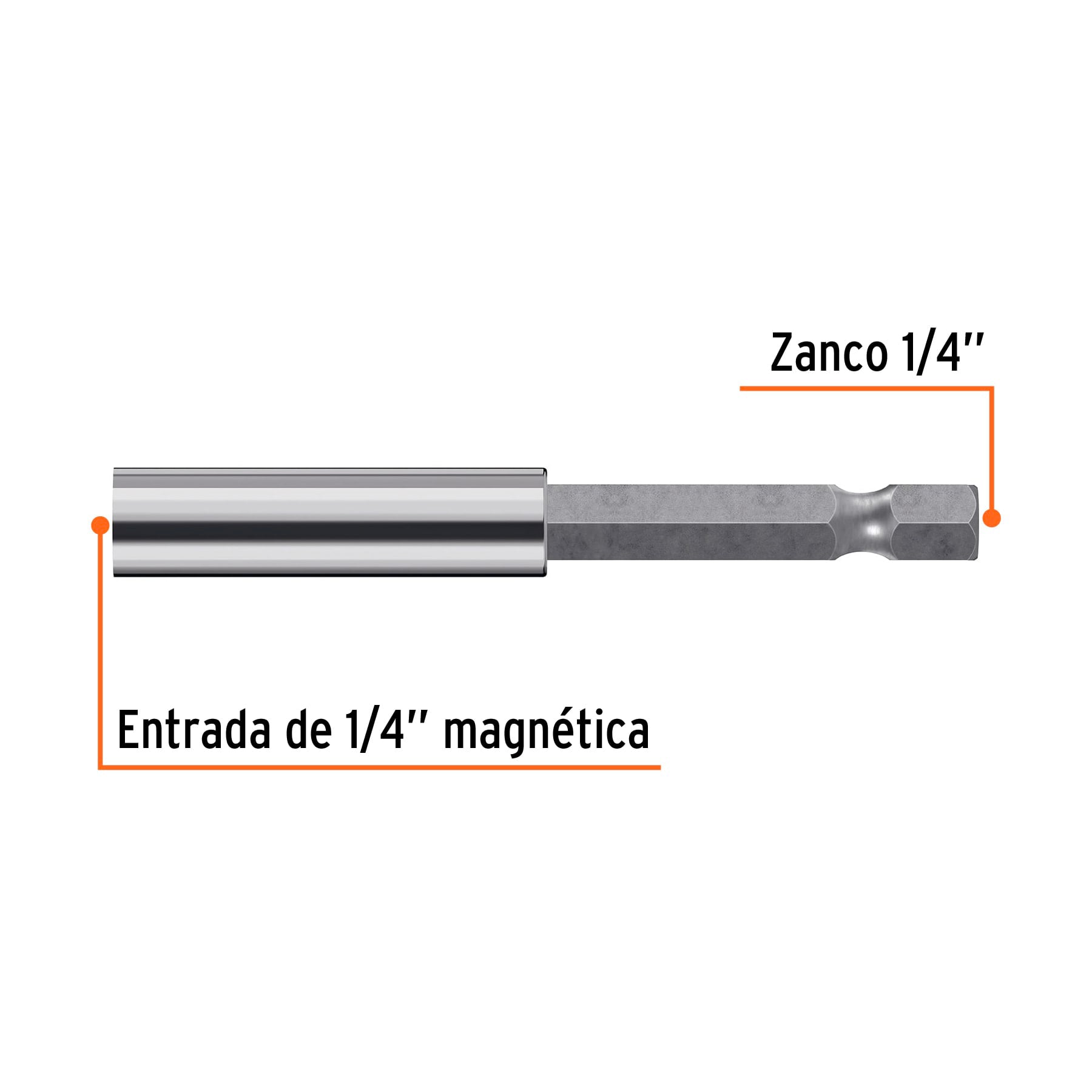 Estuche con 5 extensiones de 70 mm magnéticas, Expert PUDE-9070 11869 MM00