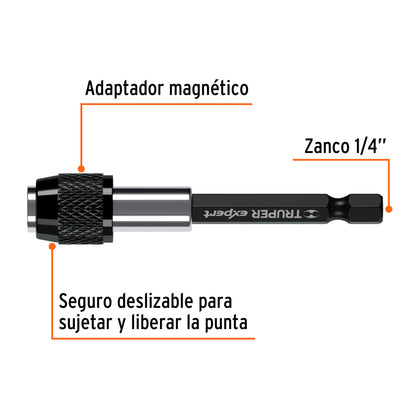 Adaptador de 75 mm magnético para puntas, Expert PUDE-9075 11873 MM00