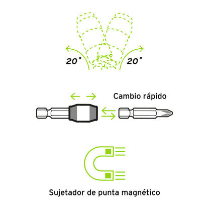 Adaptador articulado de 90 mm magnético para puntas, Expert PUDE-9090 11875 MM00