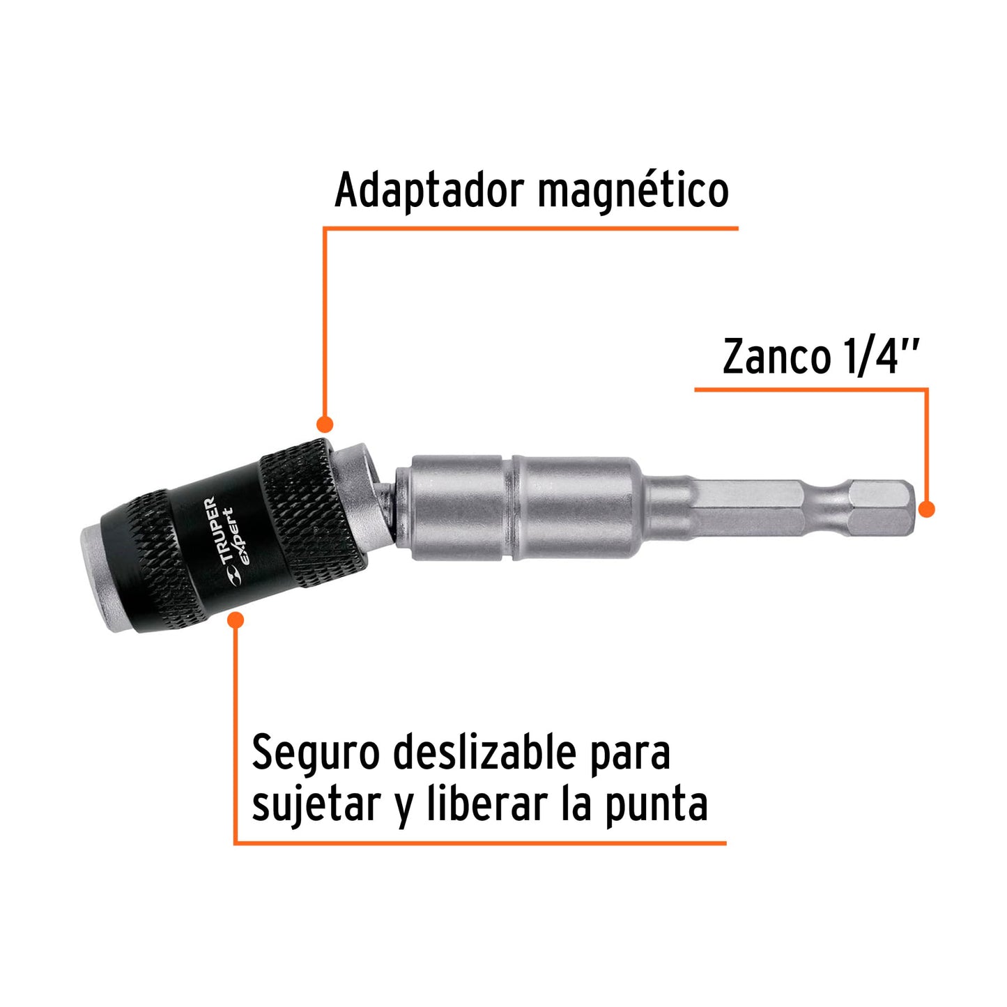 Adaptador articulado de 90 mm magnético para puntas, Expert PUDE-9090 11875 MM00