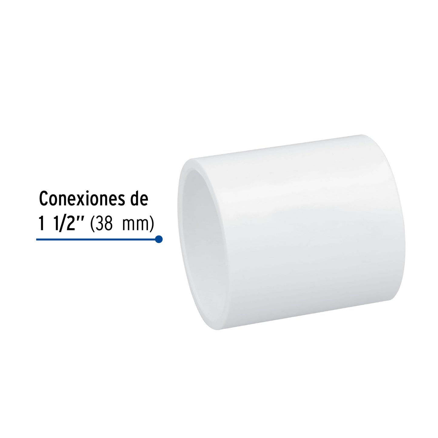 Cople de PVC cédula 40 de 1-1/2', Foset PVC-265 45530 MM00