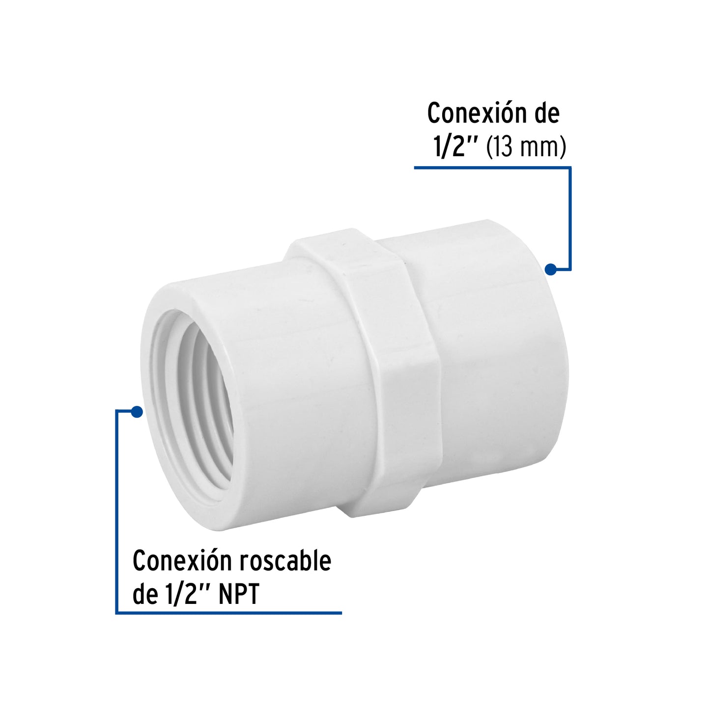 Adaptador hembra de PVC 1/2', Foset PVC-601 45432 MM00