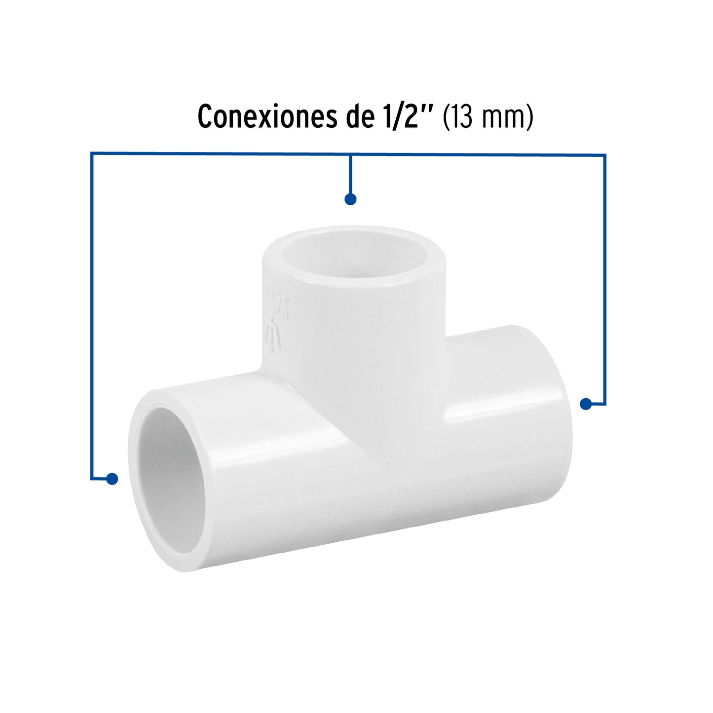 Tee sencilla de PVC 1/2', Foset PVC-761 45420 MM00