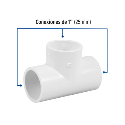 Tee sencilla de PVC 1', Foset PVC-763 45422 MM00