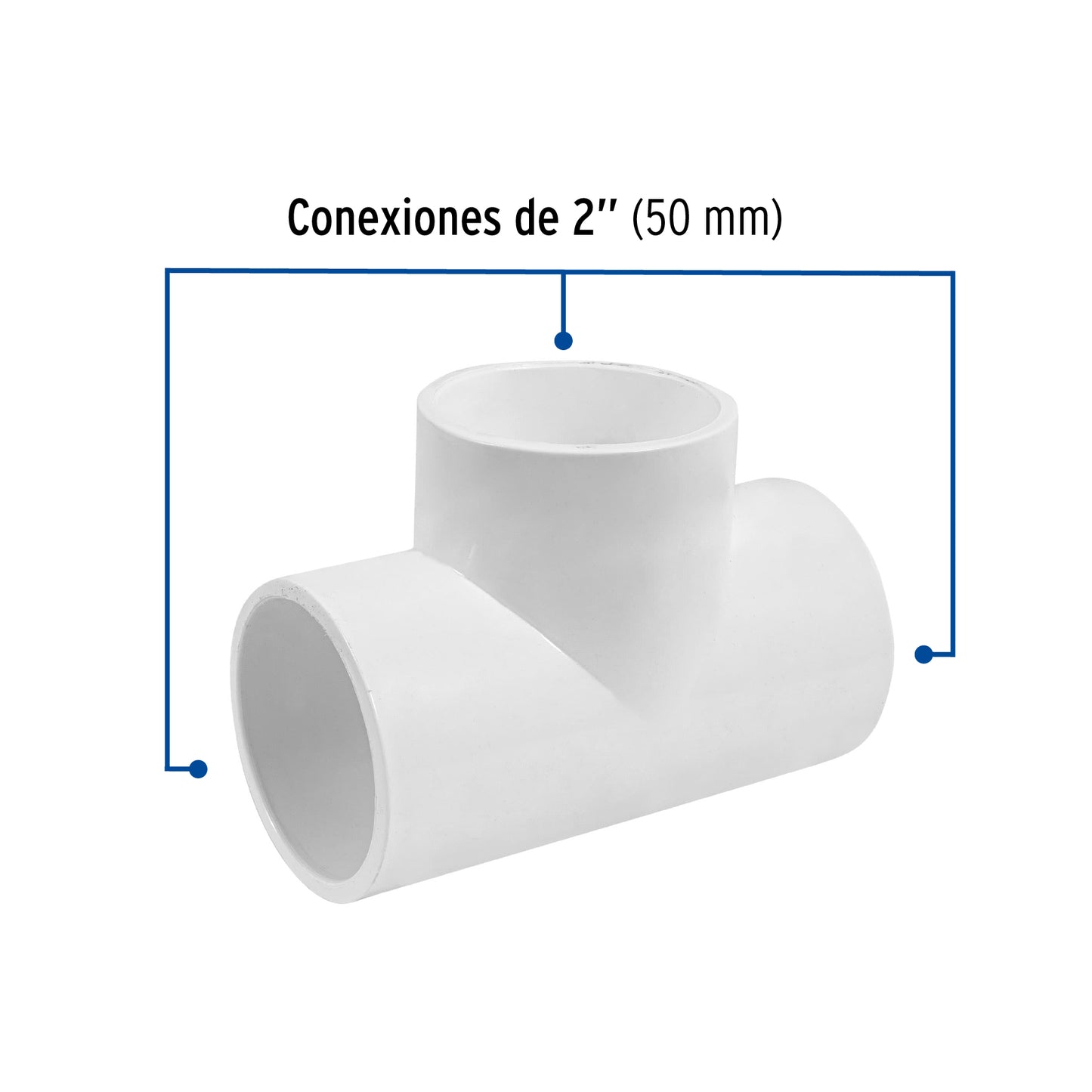 Tee sencilla de PVC 2', Foset PVC-766 45534 MM00