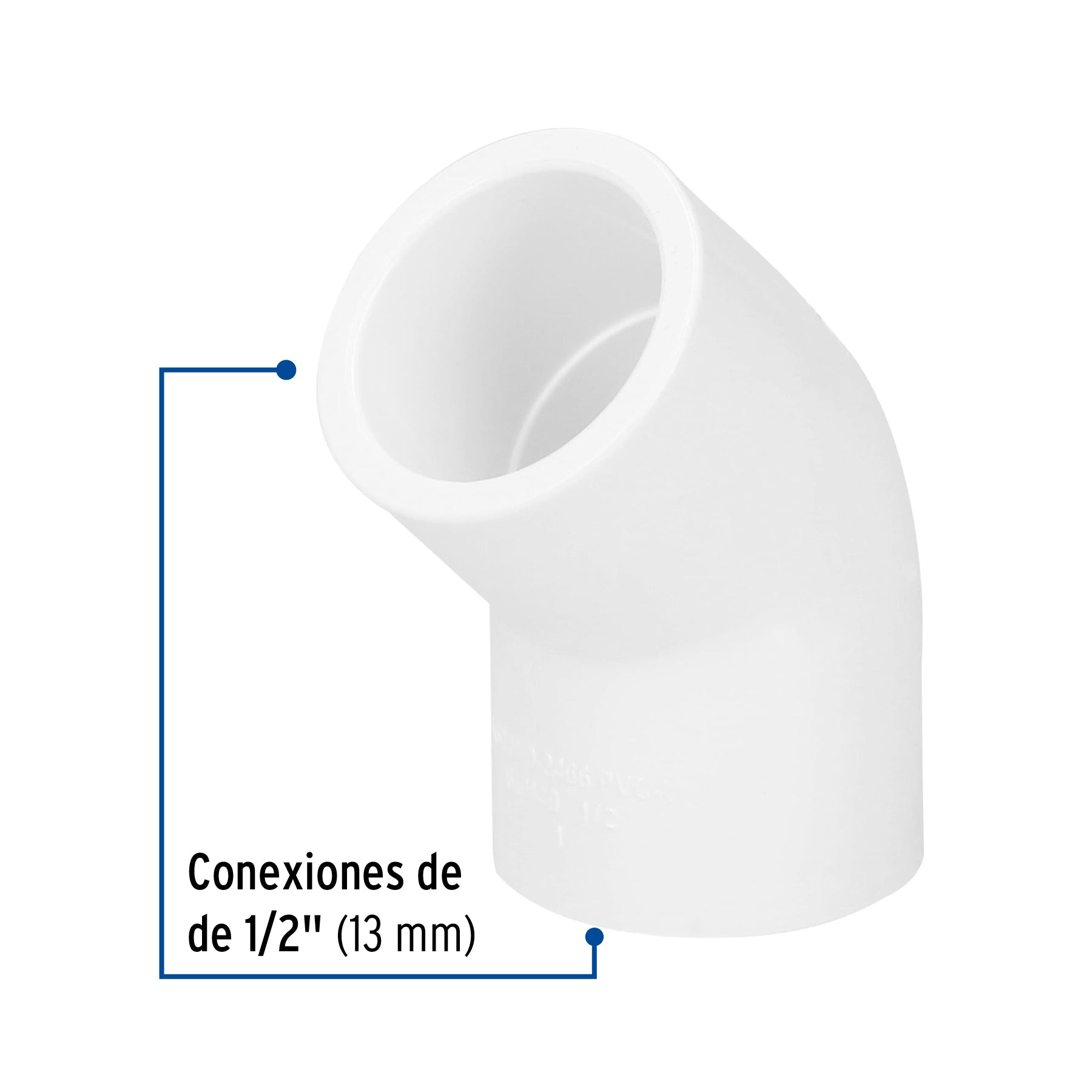 Codo 45° de PVC de 1/2', Foset PVC-861 45414 MM00