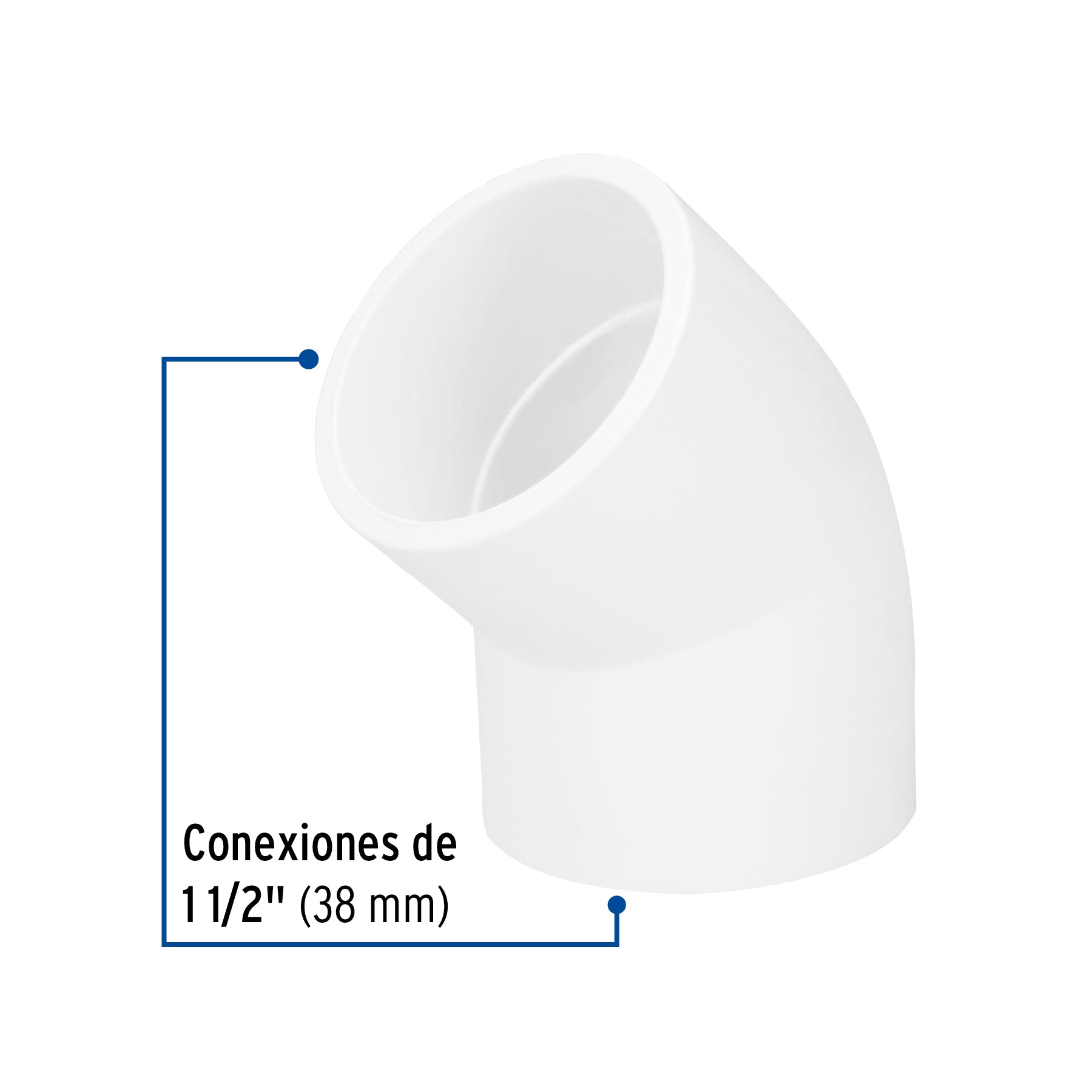 Codo 45° de PVC de 1-1/2', Foset PVC-865 45527 MM00