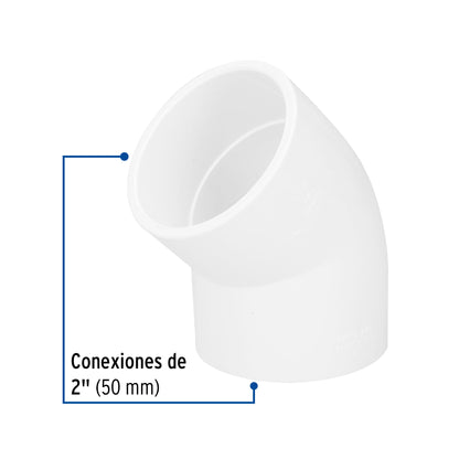 Codo 45° de PVC de 2', Foset PVC-866 45528 MM00