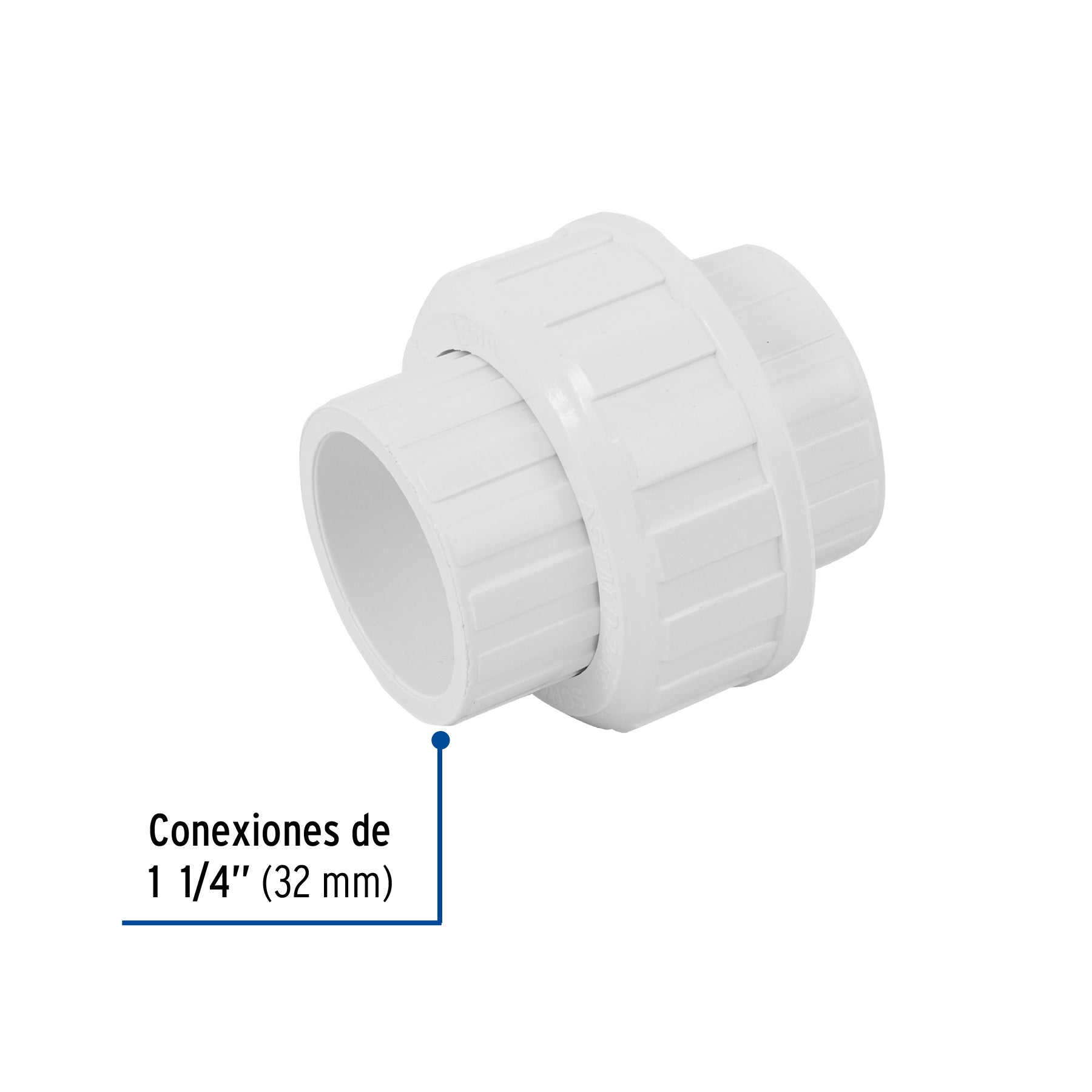 Tuerca unión lisa de PVC 1-1/4', Foset PVC-974 45542 MM00