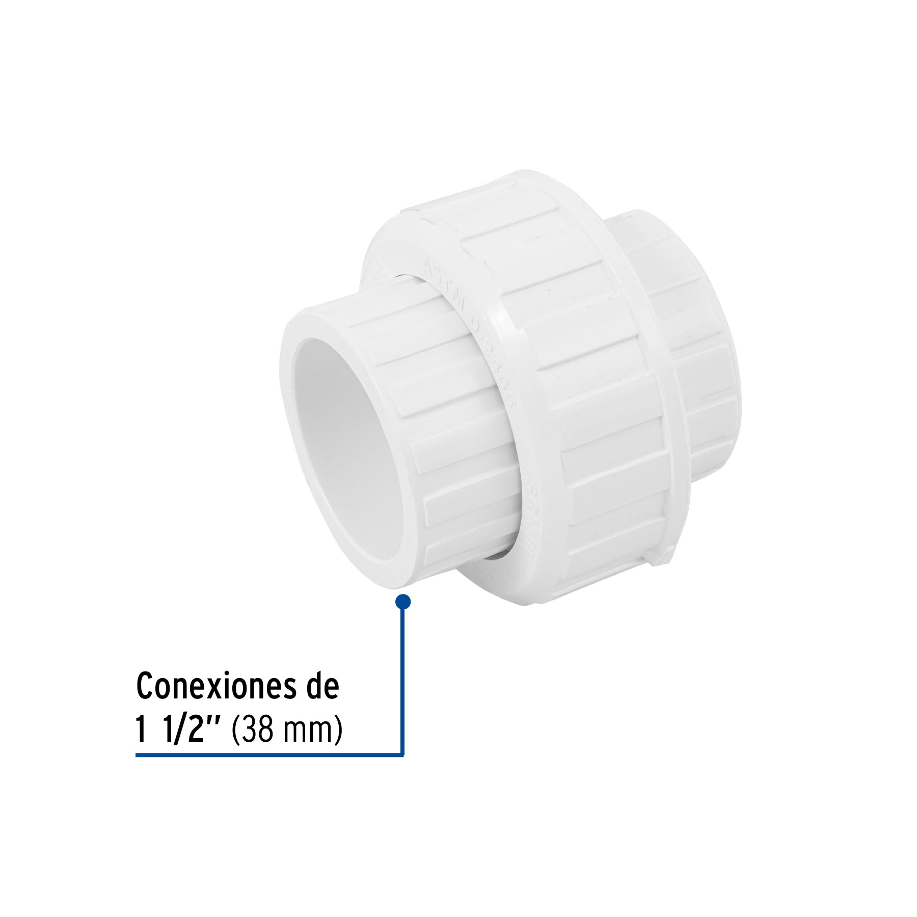 Tuerca unión lisa de PVC 1-1/2', Foset PVC-975 45543 MM00