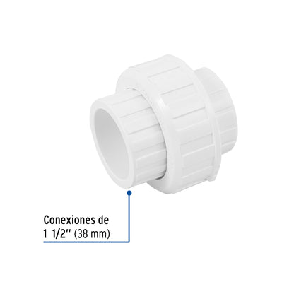 Tuerca unión lisa de PVC 1-1/2', Foset PVC-975 45543 MM00