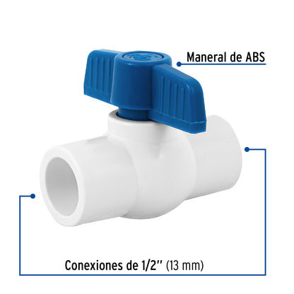 Válvula de esfera de PVC 1/2'para cementar, Foset PVC-ES-1/2 49156 MM00