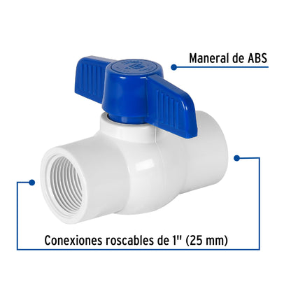 Válvula esfera de PVC 1' roscable, Foset PVC-ES-1R 49152 MM00