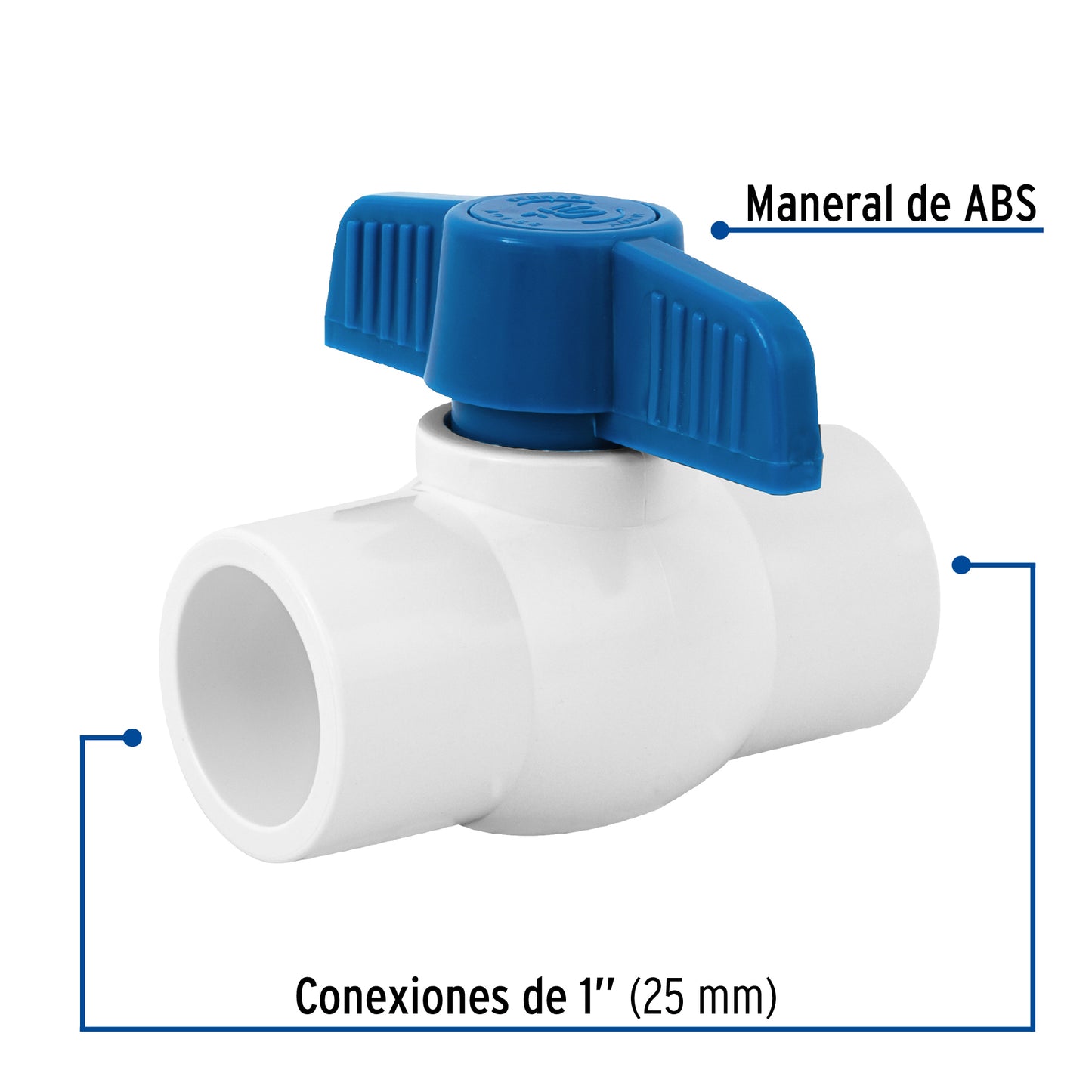 Válvula de esfera de PVC 1' para cementar, Foset PVC-ES-1 49158 MM00