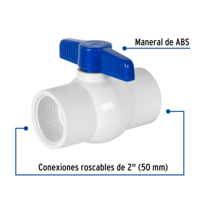 Válvula esfera de PVC 2' roscable, Foset PVC-ES-2R 49155 MM00