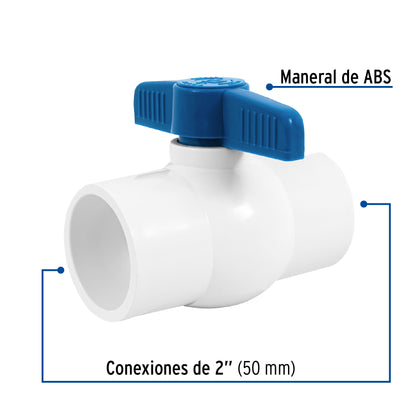 Válvula de esfera de PVC 2' para cementar, Foset PVC-ES-2 49161 MM00