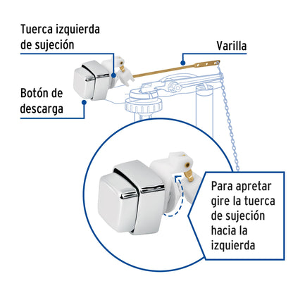 Botón de plástico para WC, Foset PW-020 49505 MM00