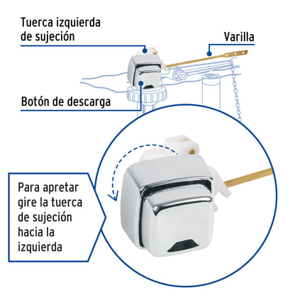 Botón frontal de plástico para WC, Foset PW-022 40009 MM00