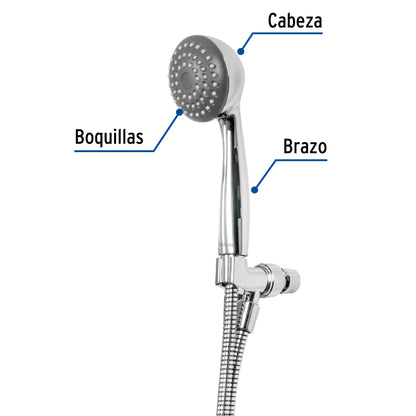 Regadera de teléfono 3-1/4' con soporte, Foset Aero R-011 45787 MM00