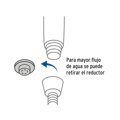 Regadera de teléfono 3', 5 funciones con soporte, Foset Aqua R-018 49432 MM00