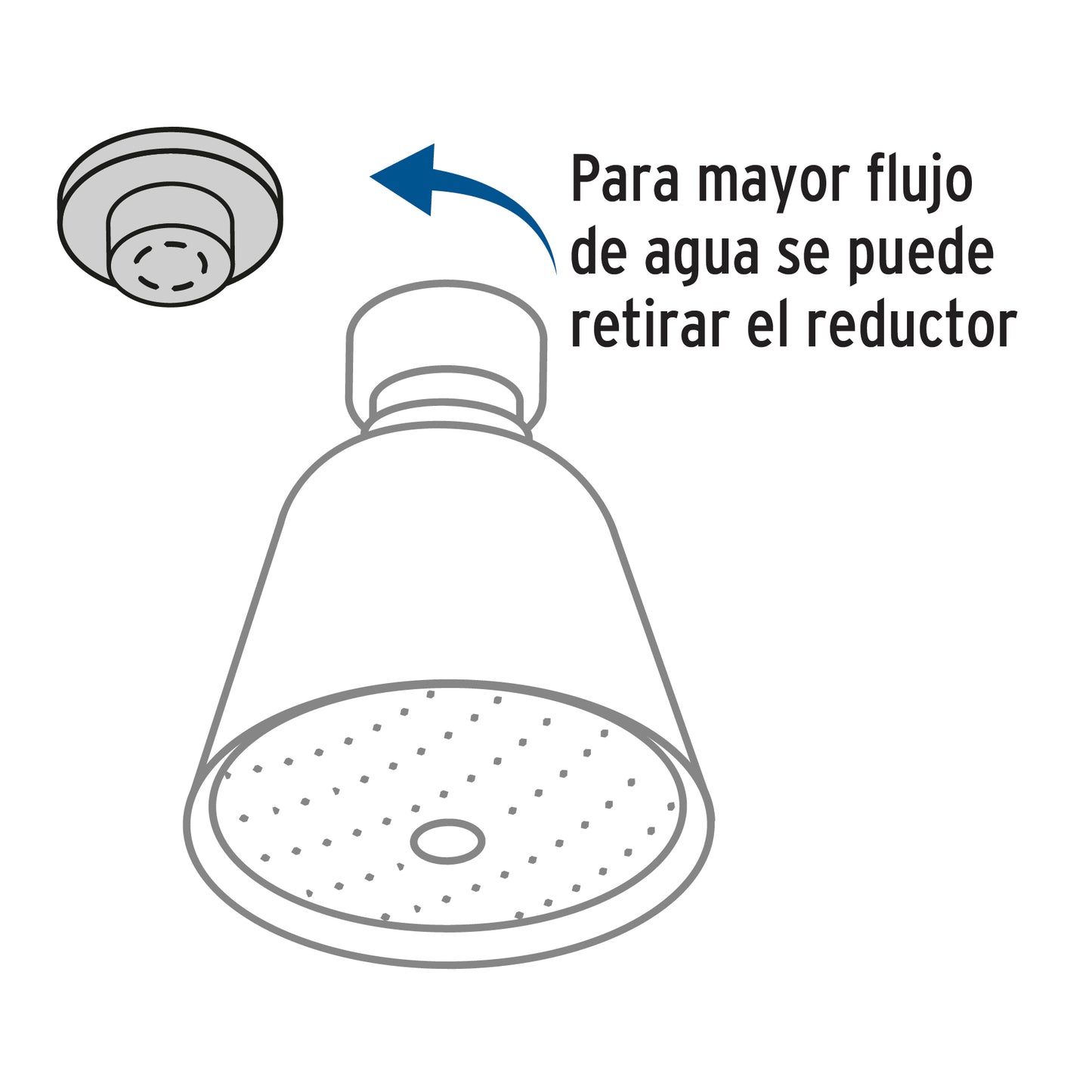 Regadera redonda 2-3/4' sin brazo, Foset Aero R-200S 49468 MM00