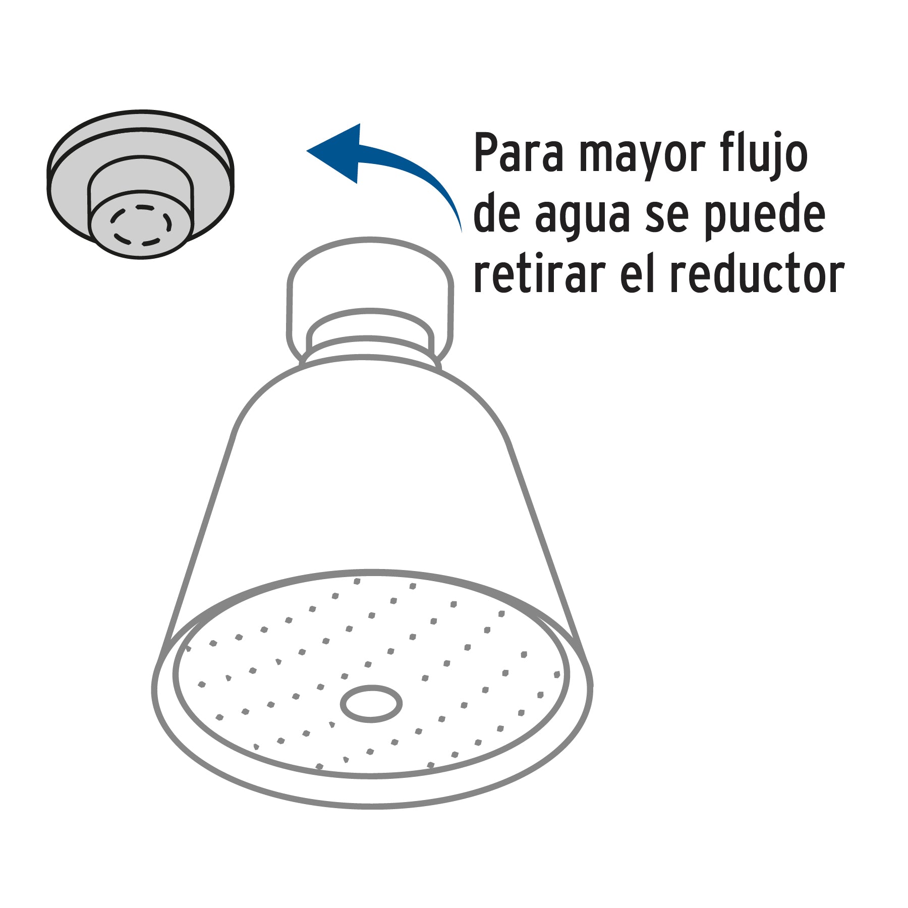 Regadera redonda 2-3/4' en latón, chorro fijo, Foset Aero R-200 49460 MM00