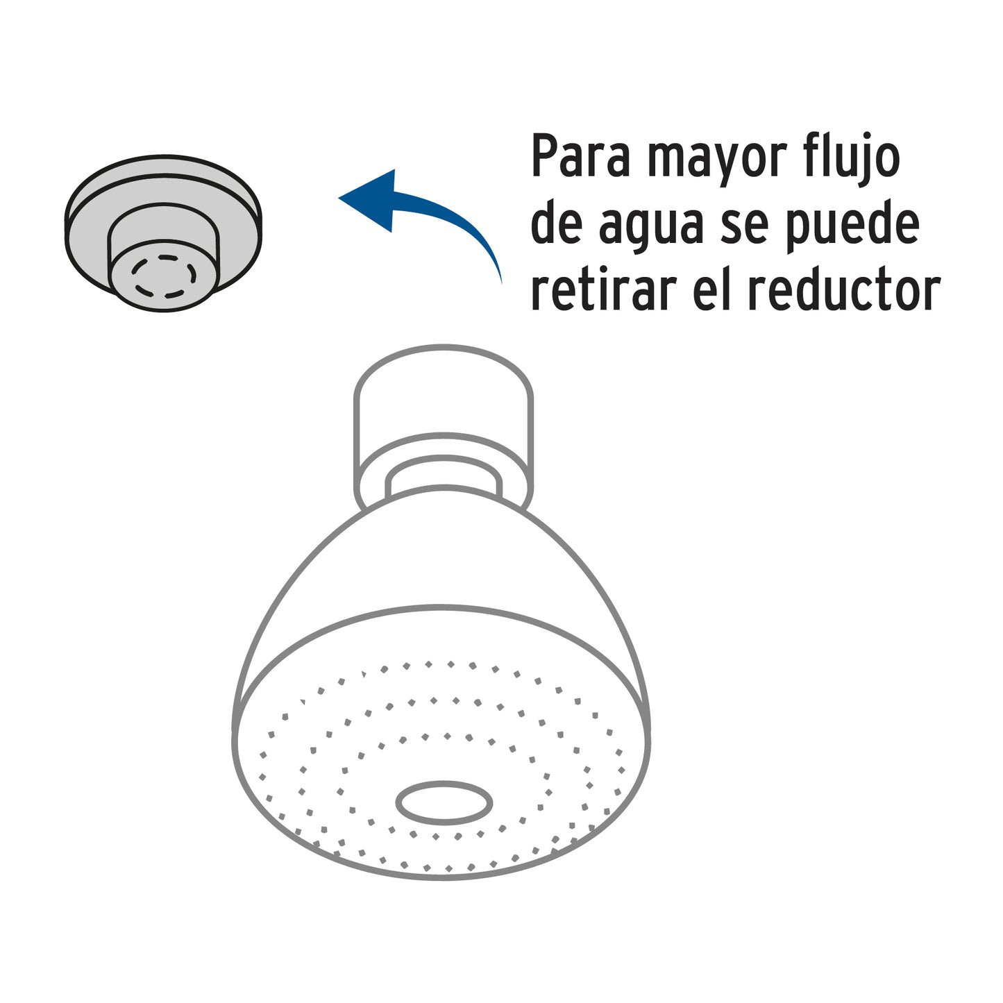 Regadera redonda 3-1/4' brazo y chapetón acero inox, Aero R-201 45789 MM00