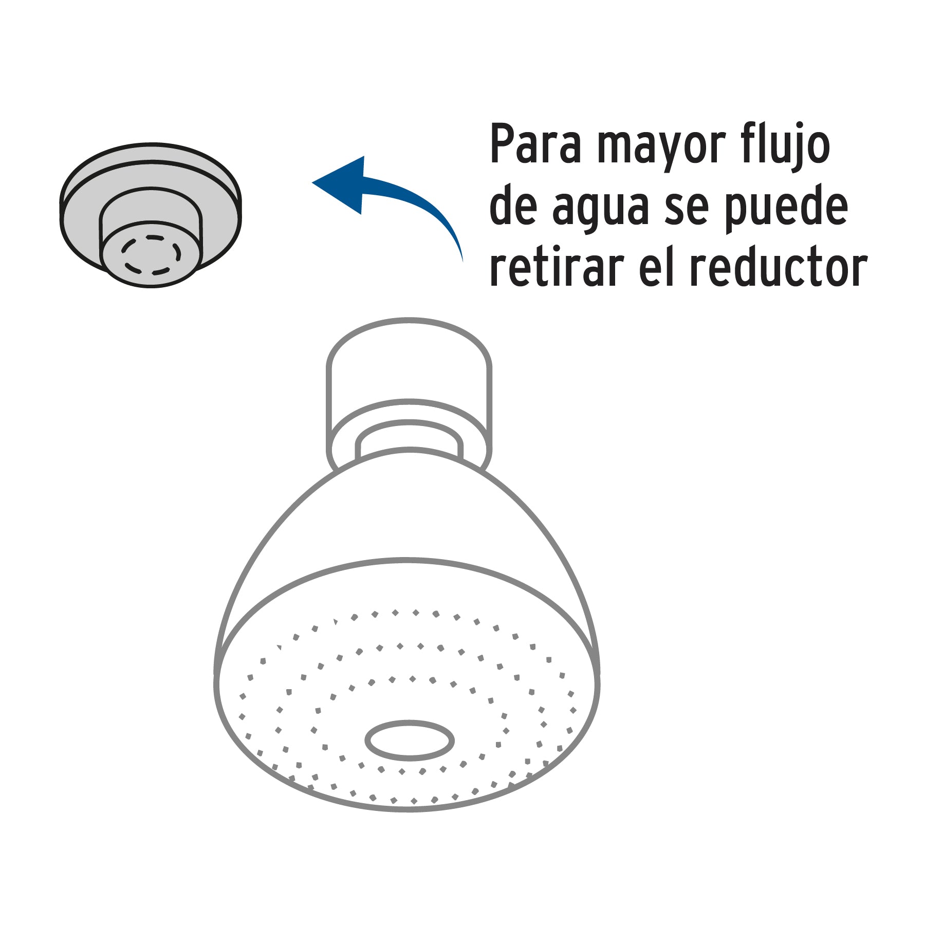 Regadera redonda 3-1/4' brazo y chapetón acero inox, Aero R-201 45789 MM00