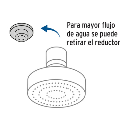 Regadera satín 4'con 5 funciones, sin brazo, Foset Element R-202SN 45170 MM00