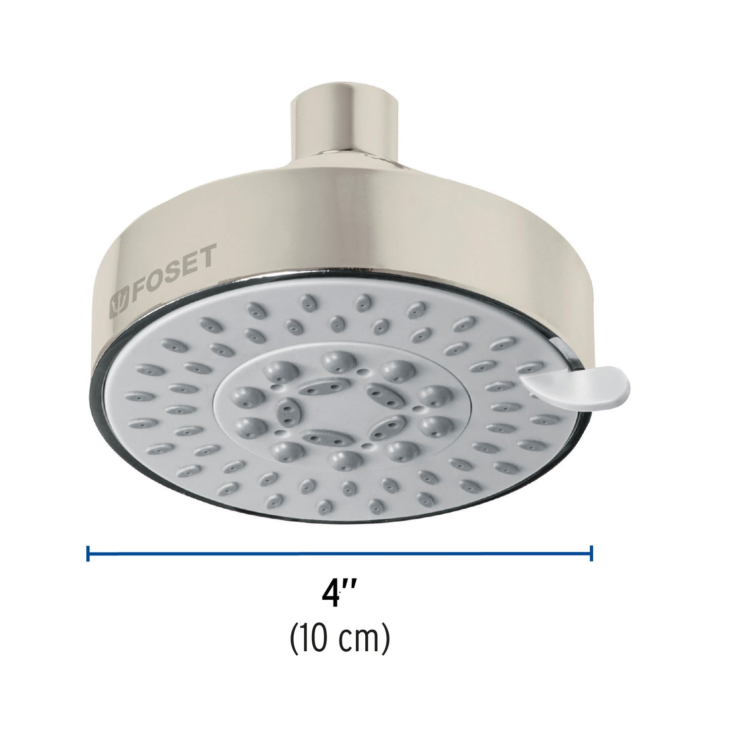 Regadera satín 4'con 5 funciones, sin brazo, Foset Element R-202SN 45170 MM00