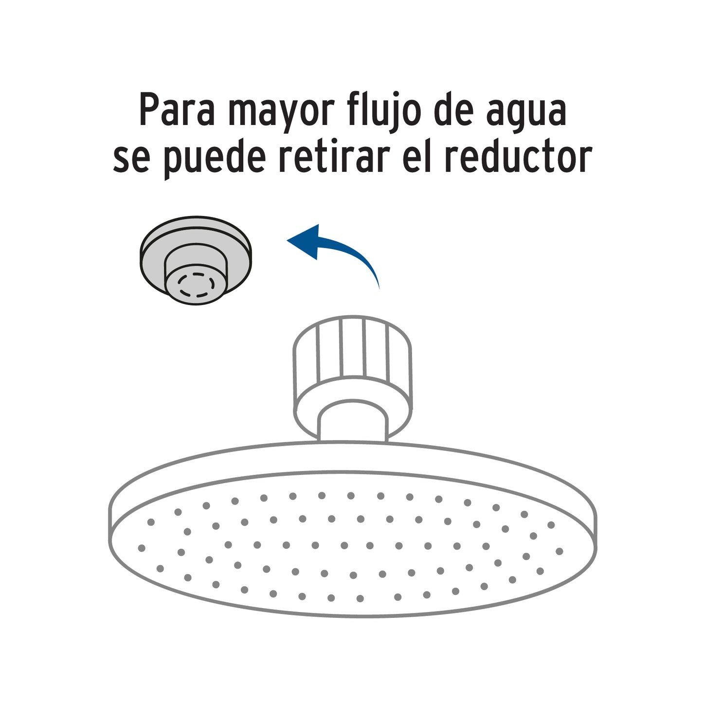 Regadera satín 8' plato redondo, sin brazo, Foset Element R-208SN 45583 MM00