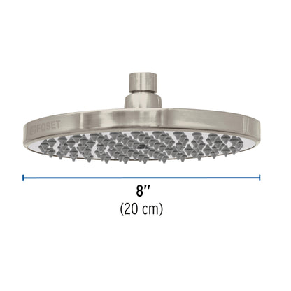 Regadera satín 8' plato redondo, sin brazo, Foset Element R-208SN 45583 MM00