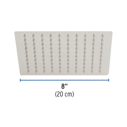 Regadera satín 8' plato cuadrado delgado sin brazo, Riviera R-308SN 45780 MM00