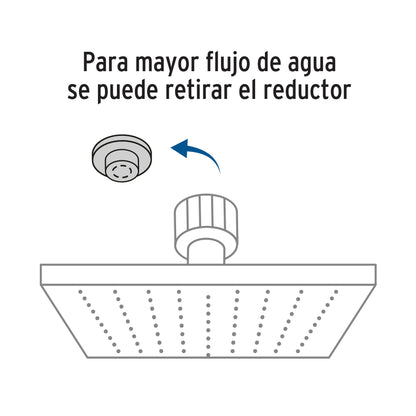 Regadera satín 10' plato cuadrado delgado con brazo, Riviera R-310N 45774 MM00