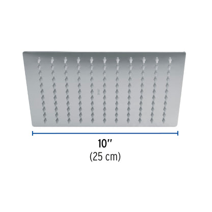 ReRegadera cromo 10' plato cuadrado delgado sin brazo, Rivie R-310S 45781 MM00