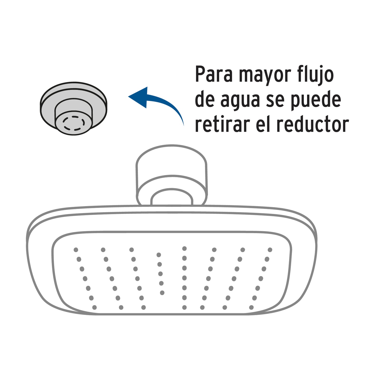 Regadera cuadrada de ABS 3-3/4' sin brazo, Foset Basic R-401S 45066 MM00