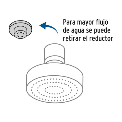 Regadera redonda de ABS 4-1/4' sin brazo, Foset Basic R-402S 45068 MM00