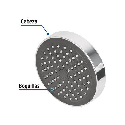 Regadera redonda de ABS 4-1/4' sin brazo, Foset Basic R-402S 45068 MM00