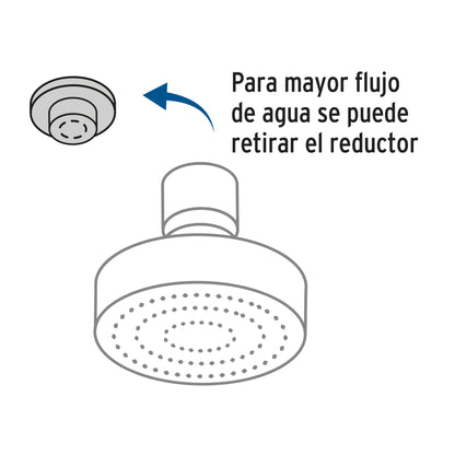 Regadera redonda 4-1/4' brazo y chapetón de acero, Basic R-402 45067 MM00