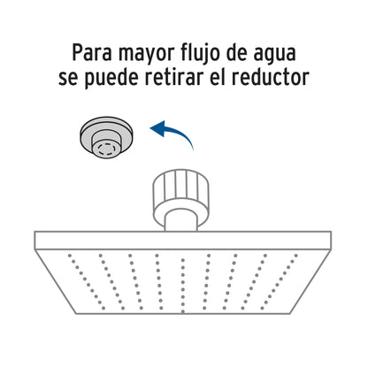 Regadera cuadrada ABS 4' acabado satín sin brazo, Foset R-403SN 46739 MM00