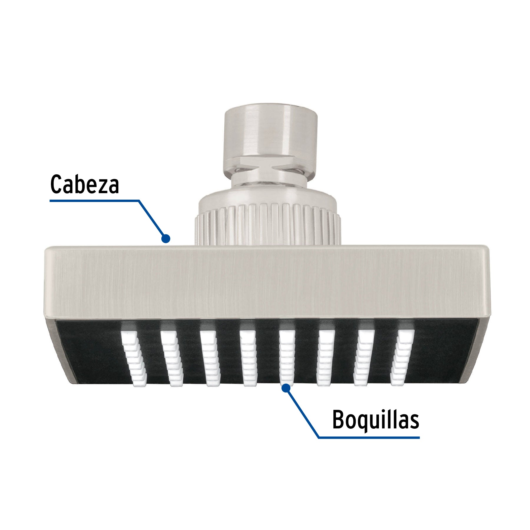 Regadera cuadrada ABS 4' acabado satín sin brazo, Foset R-403SN 46739 MM00