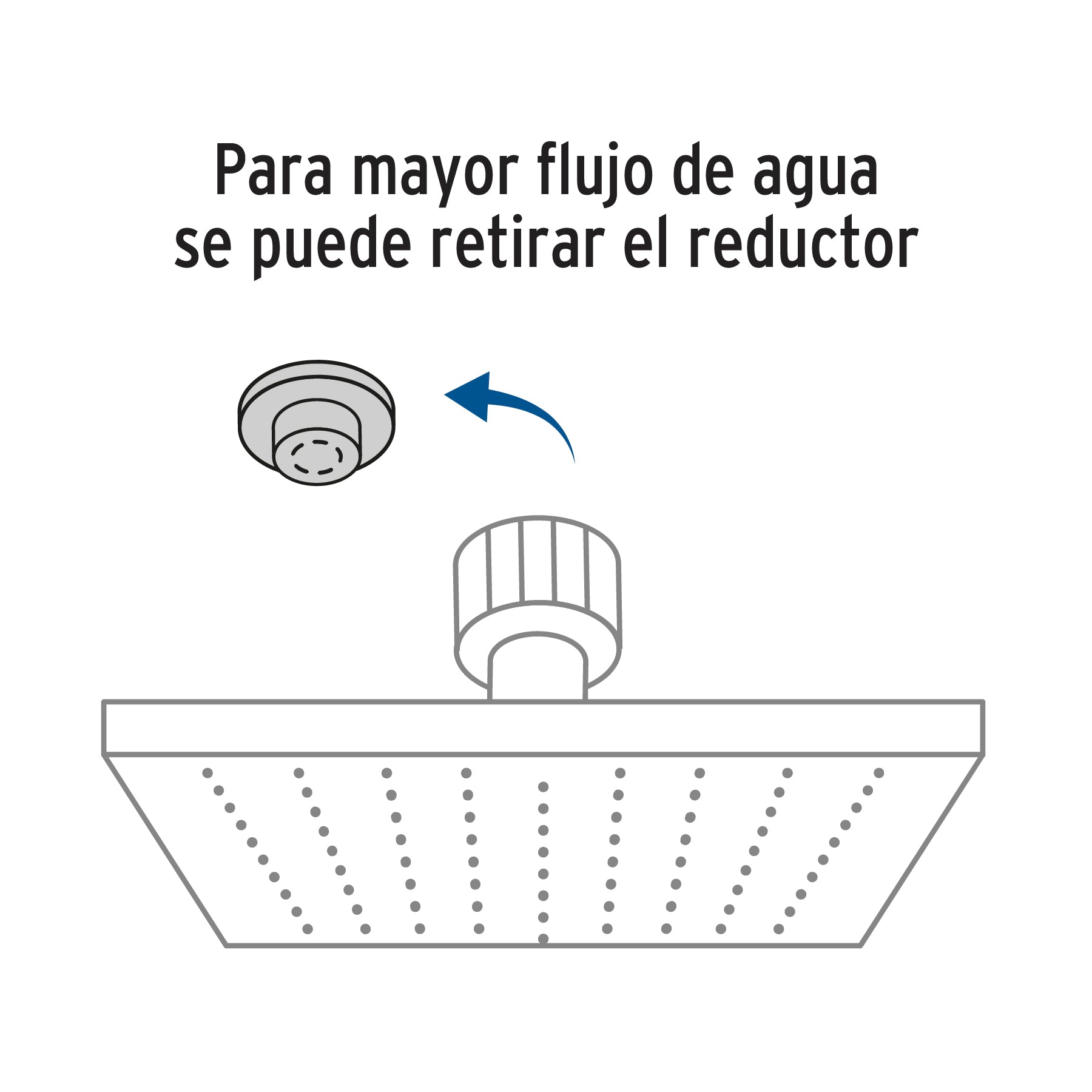 Regadera cuadrada ABS 6' acabado satín sin brazo, Foset R-404SN 46741 MM00