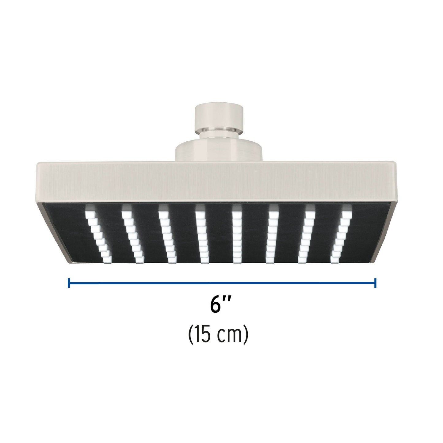 Regadera cuadrada ABS 6' acabado satín sin brazo, Foset R-404SN 46741 MM00