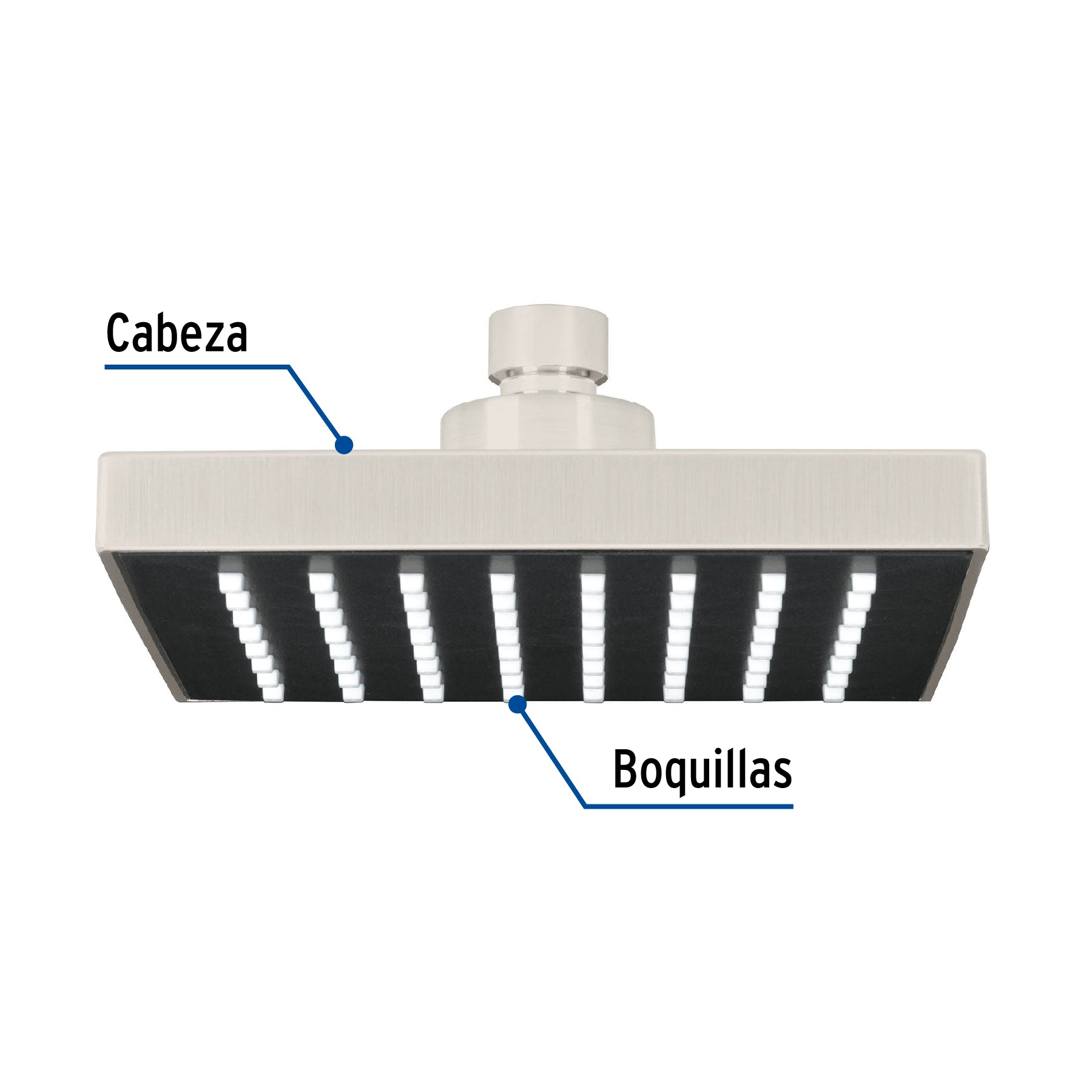 Regadera cuadrada ABS 6' acabado satín sin brazo, Foset R-404SN 46741 MM00