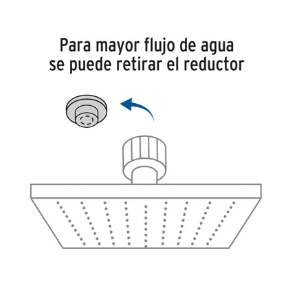 Regadera cuadrada ABS 8' acabado satín con brazo, Foset R-405N 46742 MM00